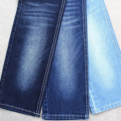 380gsm Cotton Polyester Spandex Vải denim Màu xanh đậm với độ căng vừa phải