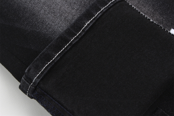 Vải denim co giãn 356gsm 10,5Oz Màu đen 3/1 Twill tay phải