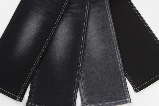 Giá tốt Đồ bán buôn 10,5 oz warp slub cao kéo dài mặt sau màu đen vải denim dệt cho quần jean trực tuyến