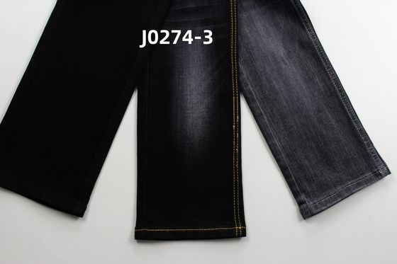 Giá tốt 10 Oz Warp Slub High Stretch Đen mặt sau vải denim dệt cho quần jean trực tuyến