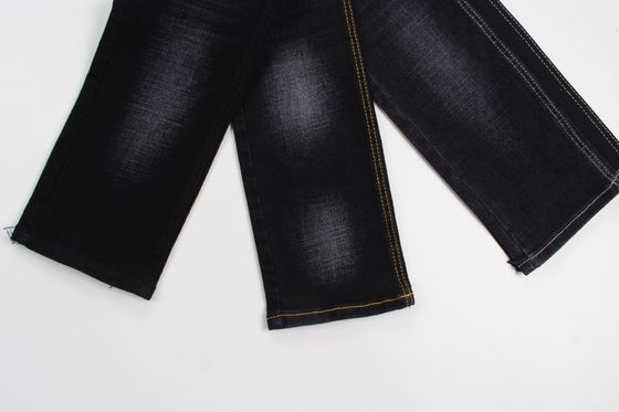 Giá tốt 11.4 oz màu đen và đen mặt sau chéo sợi vải quần jean slub trực tuyến