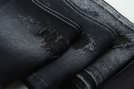 11.5oz Denim Fabric Rigid 56%C 44%P Đen Và Đen mặt sau cho Brand Style Jeans Boy Friend Style Soft Handfeel