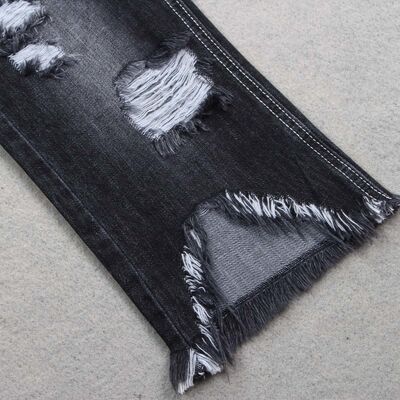 9.8oz Sulphur Black Warp Slub Denim fabric 100% cotton desizing jeans fabric