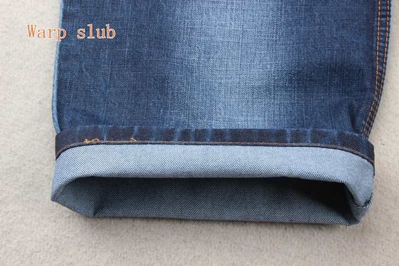 Vải denim cotton 12.1OZ 100 Không co giãn với sợi Siro Crosshatch Slub