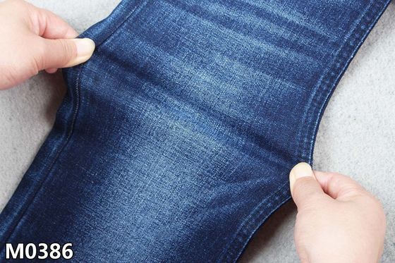 Màu xanh đậm 10.2Oz Cotton Polyester Spandex Vải denim với Crosshatch